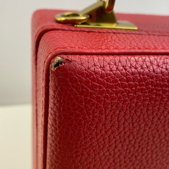 Brandon Blackwood New York Pebbled Red Leather Satchel The Luxury Trunk - Picture 9 of 10